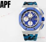 APF Factory Swiss 3126 Audemars Piguet R.O.O Camouflage 42mm Watch Blue Bezel